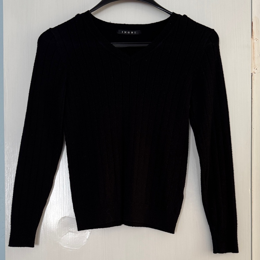Women's Black V-Neck Sweater